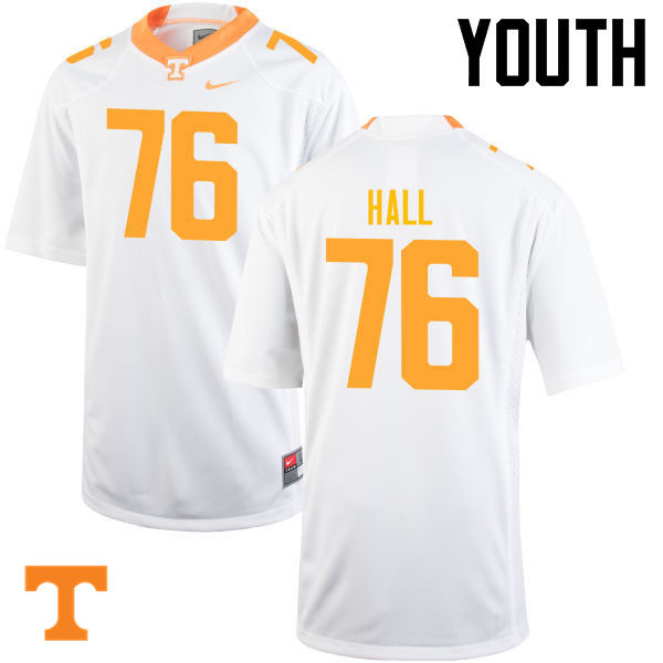 Youth #76 Chance Hall Tennessee Volunteers College Football Jerseys-White